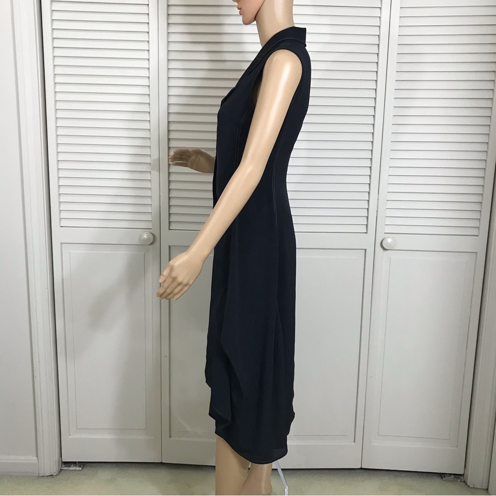 ADEAM Asymmetrical Black Collared Dress Small - Picture 11 of 14